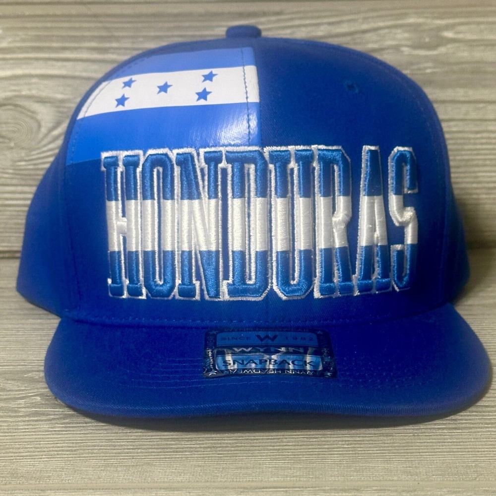 Wynn‎ Headwear Honduras Snapback Hat Blue Embroidered Flag Men's OSFA New